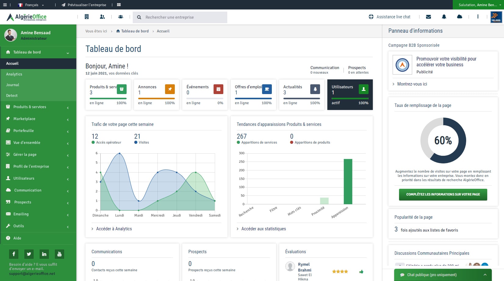 Algérie Office Dashboard